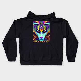 Kosmic Kitty (22) - Trippy Psychedelic Cat Kids Hoodie